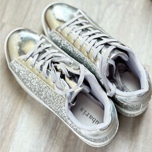 Shiny Silver Glitter Sneakers
